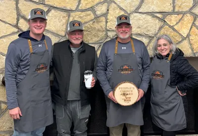 Charity BBQ event Out of 43 teams we were awarded the Peoples Choice Award voted on by the crowd The aprons from yall helped