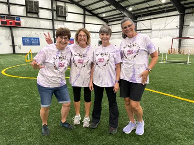Tie-Dye Adult 5.4 oz., 100% Cotton T-Shirt - This was at an agility trial where the last 2nd from the right has bred all those dogs which are now winning agility dogs Thank you Imprint Now for printing out beautiful shirts