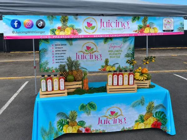 I absolutely love my table cloth for the farmers markets here in Hawaii I will purchase a waterproof version soon