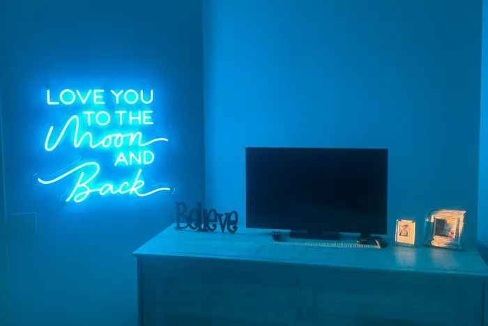 CustomSocksNow.Com - I Love You To The Moon And Back Neon Sign