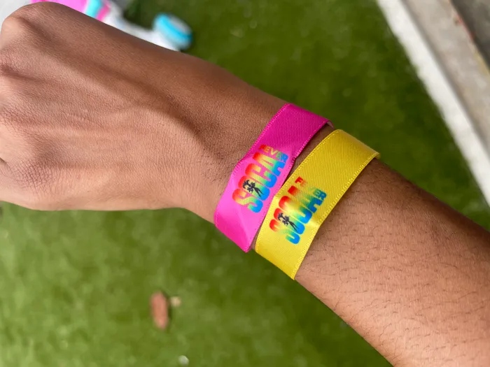 CustomSocksNow.Com - Full Color Satin Cloth Wristbands