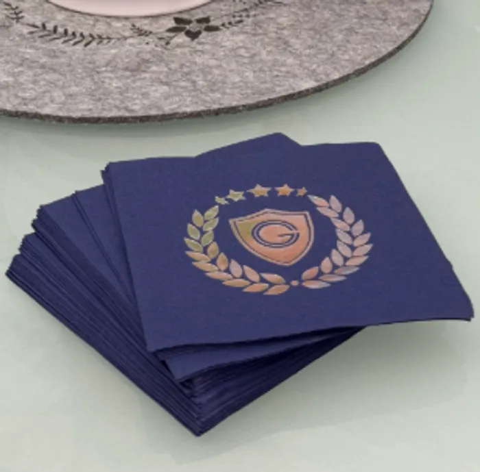 CustomSocksNow.Com - Custom Foil Stamped Beverage Napkin