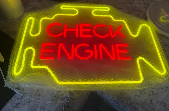 CustomSocksNow.Com - Check Engine Neon Sign