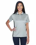 UltraClub Ladies' Cool & Dry Sport Two-Tone Polo Grey