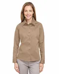 Harriton Ladies' Advantage IL Long-Sleeve Workshirt Khaki