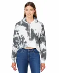 Ladies' Triblend Cropped Hooded Sweatshirt Black Tie Dye