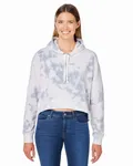 Ladies' Triblend Cropped Hooded Sweatshirt Grey Tie Dye