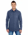 Men's Solid Flannel Shirt Denim