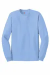 Hanes Unisex 6.1 oz. Tagless Long-Sleeve T-Shirt Light Blue