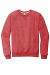 Jerzees Snow Heather French Terry Raglan Crew 91M RED