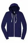 Bella + Canvas Unisex Triblend Sponge Fleece Full-Zip Hoodie Navy Triblend