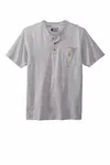 Carhartt Short Sleeve Henley T-Shirt CTK84 Heather Grey