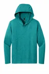 District Perfect Tri Long Sleeve Hoodie. DM139 Heathered Teal