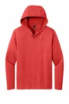 District Perfect Tri Long Sleeve Hoodie. DM139 Red Frost