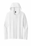 District Perfect Tri Long Sleeve Hoodie. DM139 WHITE