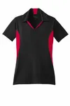 Sport-Tek Women's Side Blocked Micropique Sport-Wick Polo. LST655 Black/ Deep Red
