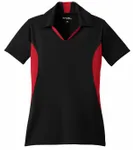 Sport-Tek Women's Side Blocked Micropique Sport-Wick Polo. LST655 Black/ True Red