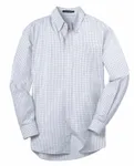 Port Authority Plaid Pattern Easy Care Shirt. S639 WHITE