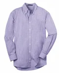 Port Authority Plaid Pattern Easy Care Shirt. S639 PURPLE