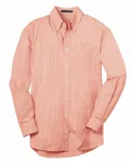 Port Authority Plaid Pattern Easy Care Shirt. S639 Orange