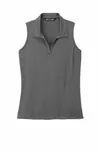 TravisMathew Women's Coto Performance Sleeveless Polo TM1WX001 Quiet Shade Grey/ Black