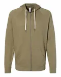 Icon Lightweight Loopback Terry Full-Zip Hooded Sweatshirt Olive