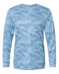 Pompano Performance Camo Long Sleeve T-Shirt Blue Mist