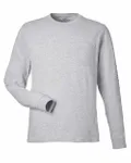 Unisex Long Sleeve Pocket T-Shirt Grey Heather/ Blue Blazer