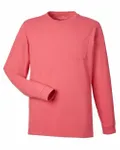 Unisex Long Sleeve Pocket T-Shirt Jetty Red/ Blue Blazer