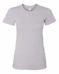 American Apparel Ladies' Fine Jersey USA Made Short-Sleeve T-Shirt Heather Grey