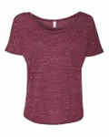 Bella + Canvas Ladies' Slouchy T-Shirt Maroon Marble