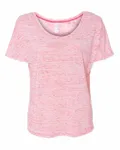 Bella + Canvas Ladies' Slouchy T-Shirt Red Marble
