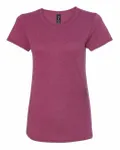 Gildan Ladies' Triblend T-Shirt Heather Raspberry