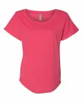 Next Level Apparel Ladies' Triblend Dolman T-Shirt Vintage Shocking Pink