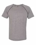 Next Level Apparel Men's Mock Twist Short-Sleeve Raglan T-Shirt Heather Grey
