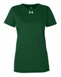 Under Armour Ladies' Team Tech T-Shirt Forest Green/ White