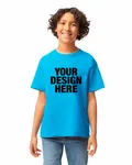 Gildan Youth Heavy Cotton T-Shirt Heather Sapphire