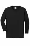 Gildan Youth Heavy Cotton 100% Cotton Long Sleeve T-Shirt. 5400B BLACK