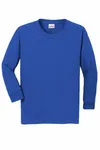 Gildan Youth Heavy Cotton 100% Cotton Long Sleeve T-Shirt. 5400B ROYAL
