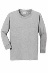 Gildan Youth Heavy Cotton 100% Cotton Long Sleeve T-Shirt. 5400B Sport Grey