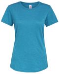 Gildan Ladies' Triblend T-Shirt Hth Galap Blue