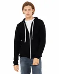 Bella + Canvas Unisex Triblend Sponge Fleece Full-Zip Hoodie Solid Blk Trblnd