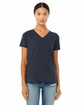 Bella + Canvas Ladies' Relaxed Heather CVC Jersey V-Neck T-Shirt Heather Navy