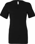 Bella + Canvas Ladies' Relaxed Heather CVC Jersey V-Neck T-Shirt Black Heather