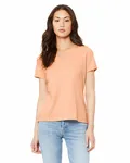 Bella + Canvas Ladies' Relaxed Heather CVC Jersey V-Neck T-Shirt Heather Peach