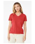 Bella + Canvas Ladies' Relaxed Heather CVC Jersey V-Neck T-Shirt Heather Red
