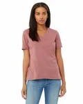 Bella + Canvas Ladies' Relaxed Heather CVC Jersey V-Neck T-Shirt Heather Mauve