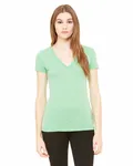 Bella + Canvas Ladies' Triblend Short-Sleeve Deep V-Neck T-Shirt Green Triblend