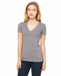 Bella + Canvas Ladies' Triblend Short-Sleeve Deep V-Neck T-Shirt Grey Triblend