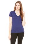 Bella + Canvas Ladies' Triblend Short-Sleeve Deep V-Neck T-Shirt Navy Triblend